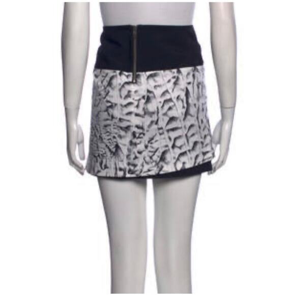 Helmut Lang Skirt Strata Print Pockets White Black Linen Blend Mini Women's 8 - Picture 2 of 12